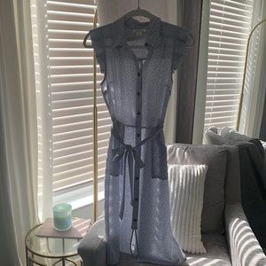 Baby blue dainty floral midi dress